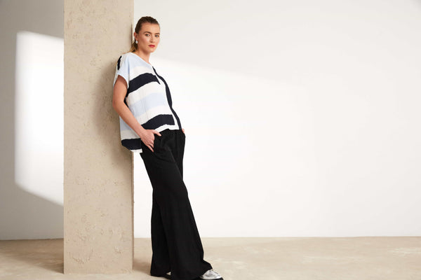Naya Wide Leg Drawstring Crinkle Trouser
