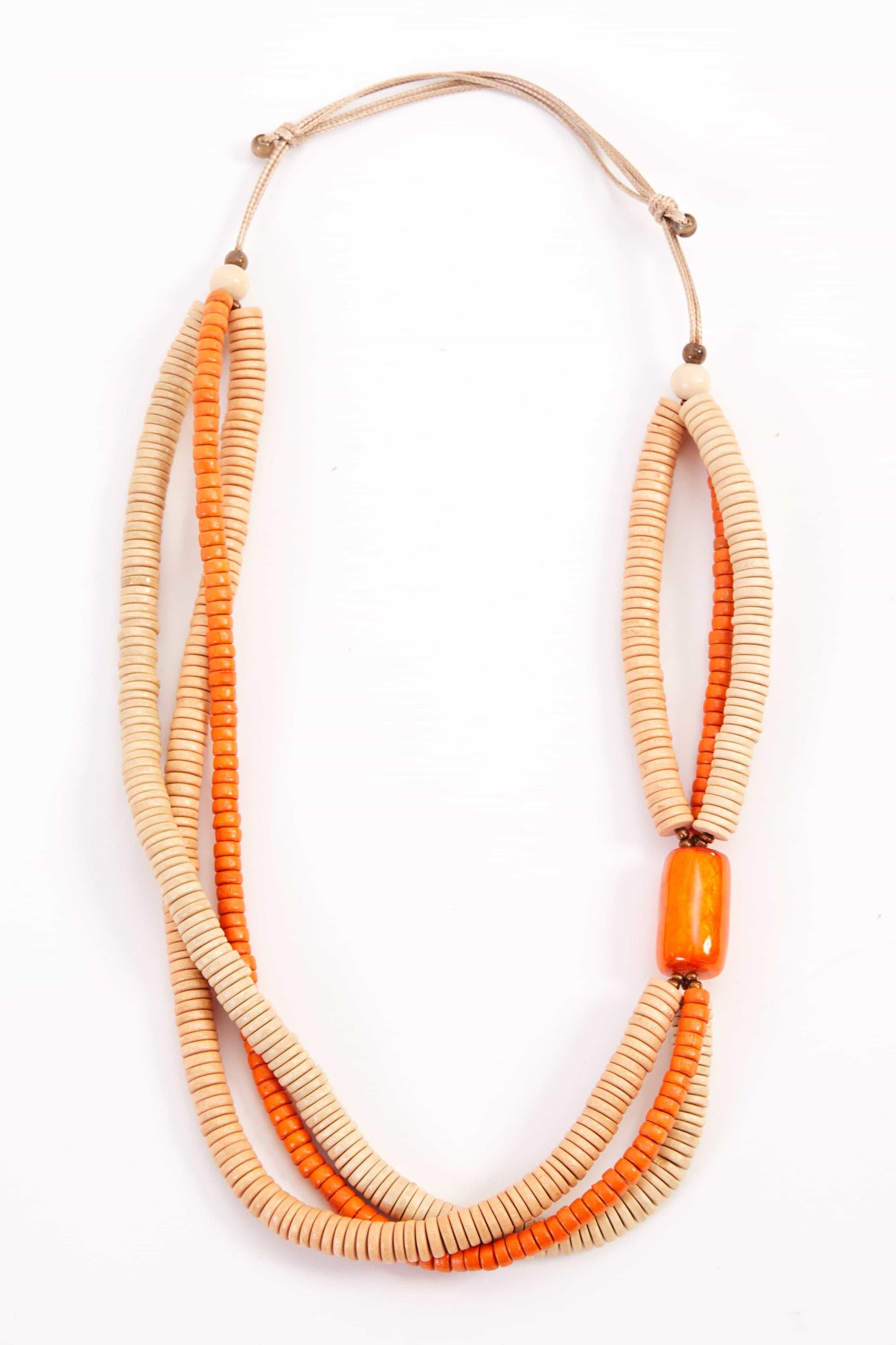 Naya 2 tone beaded necklace with twist