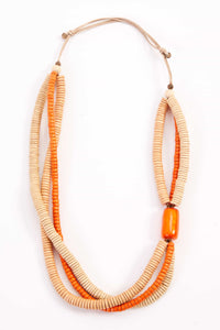 Naya 2 tone beaded necklace with twist