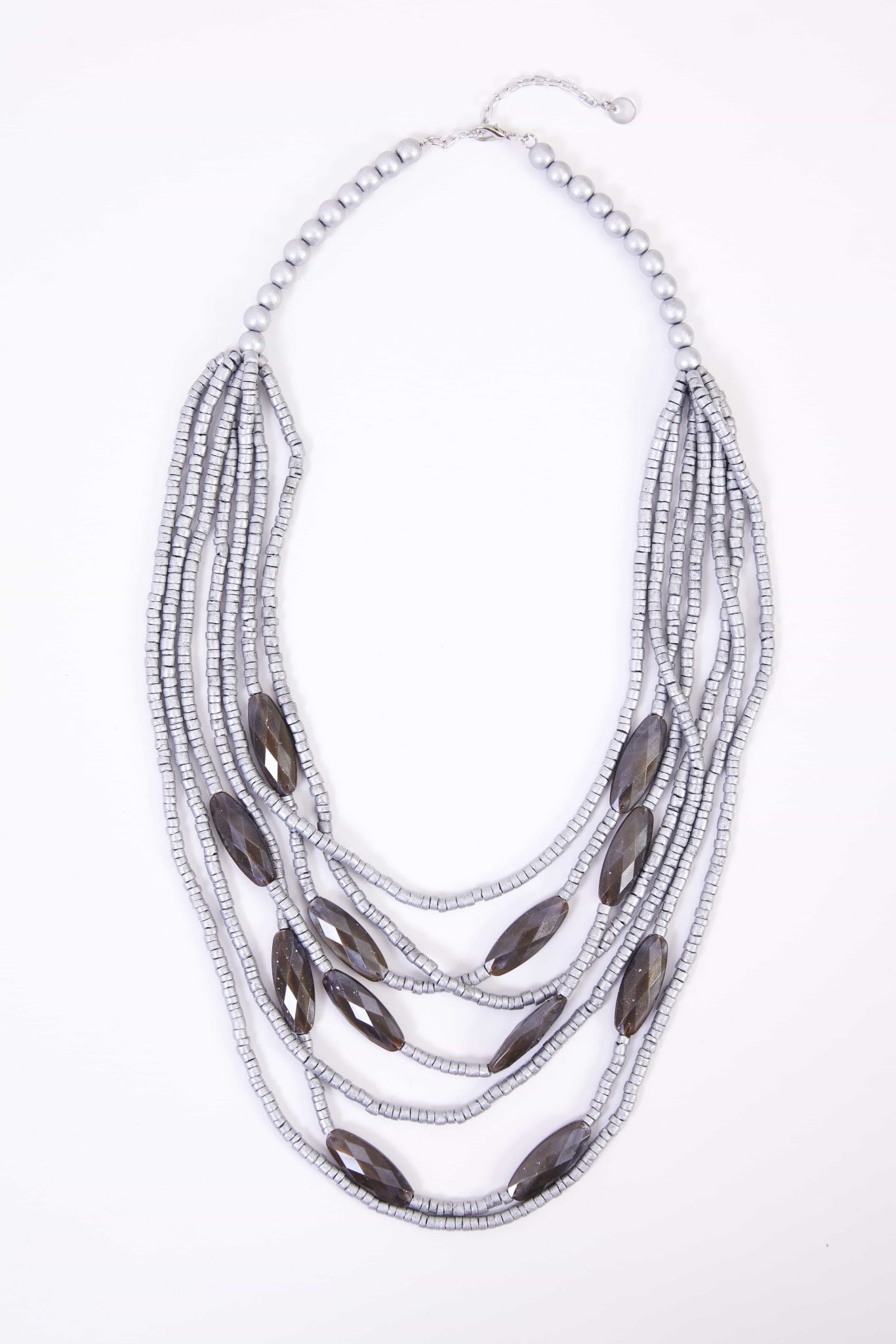 Naya Multi Strand necklace with bead trim