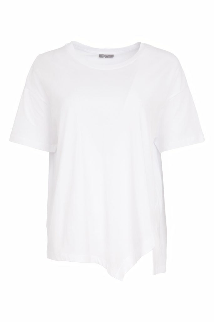Naya Jersey Top With Cut Out Detail At Hem White