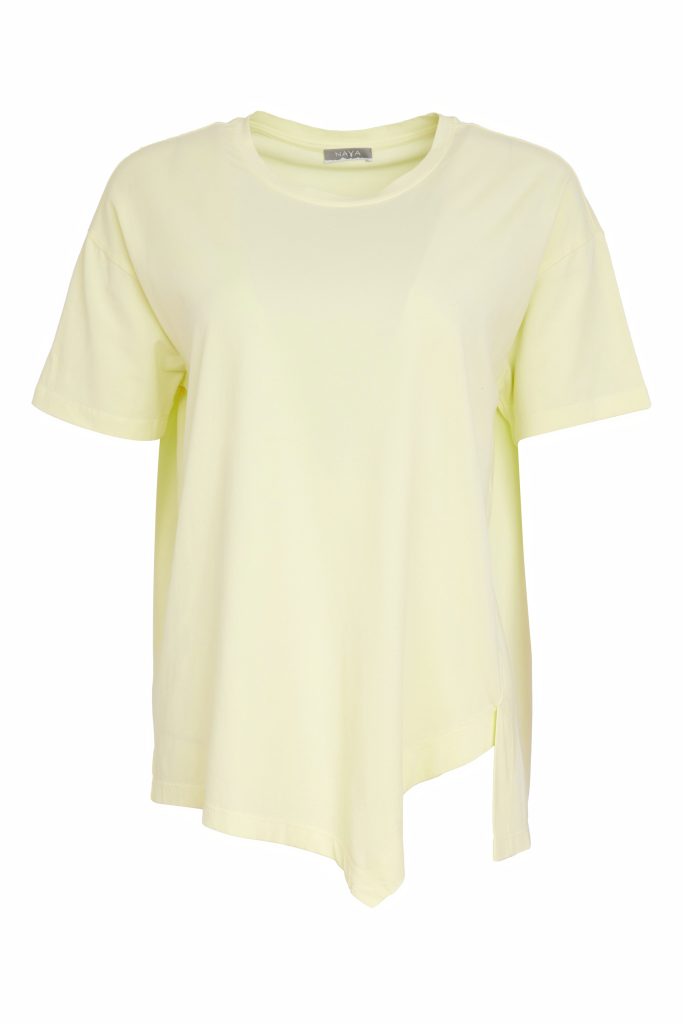 Naya Jersey Top With Cut Out Detail At Hem Lemon