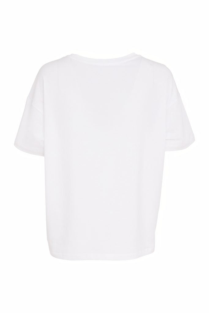 Naya Jersey Top With Cut Out Detail At Hem White