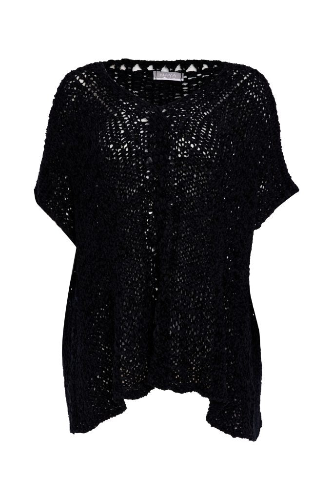 Naya Vee Neck Waffle Effect Knit Black