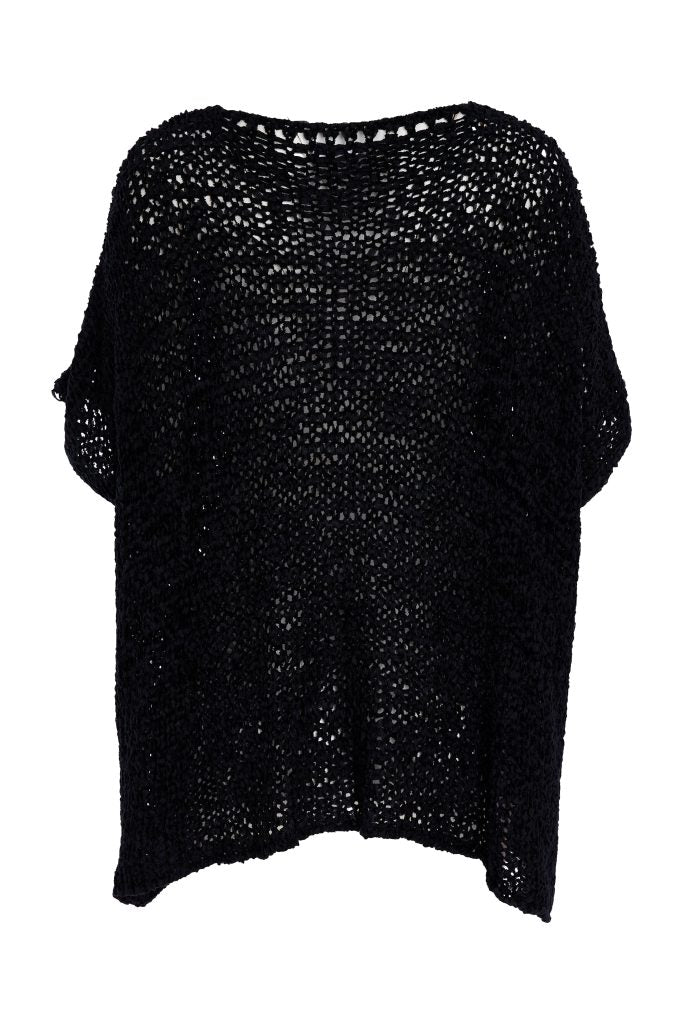 Naya Vee Neck Waffle Effect Knit Black
