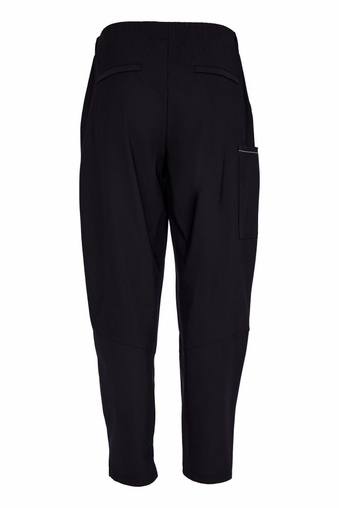 Naya Wide Patch Pocket and Seam Trousers Black