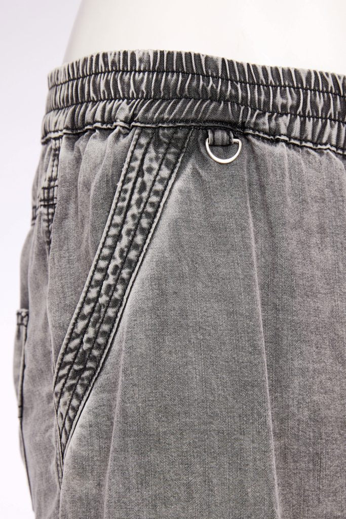 Naya Wide Leg Tencel Pull Up Trouser Granite