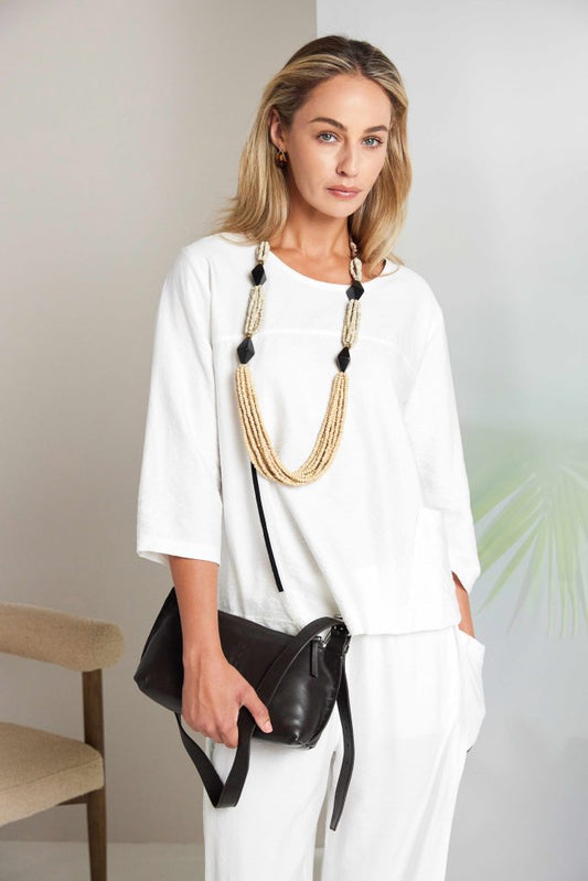 Naya Two Tone Multi String Beaded Necklace