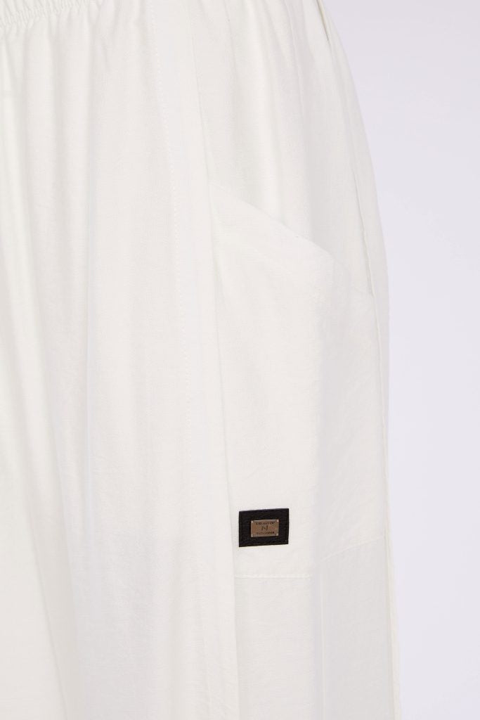 Naya Soft Pull Up Trouser With Lip Effect White