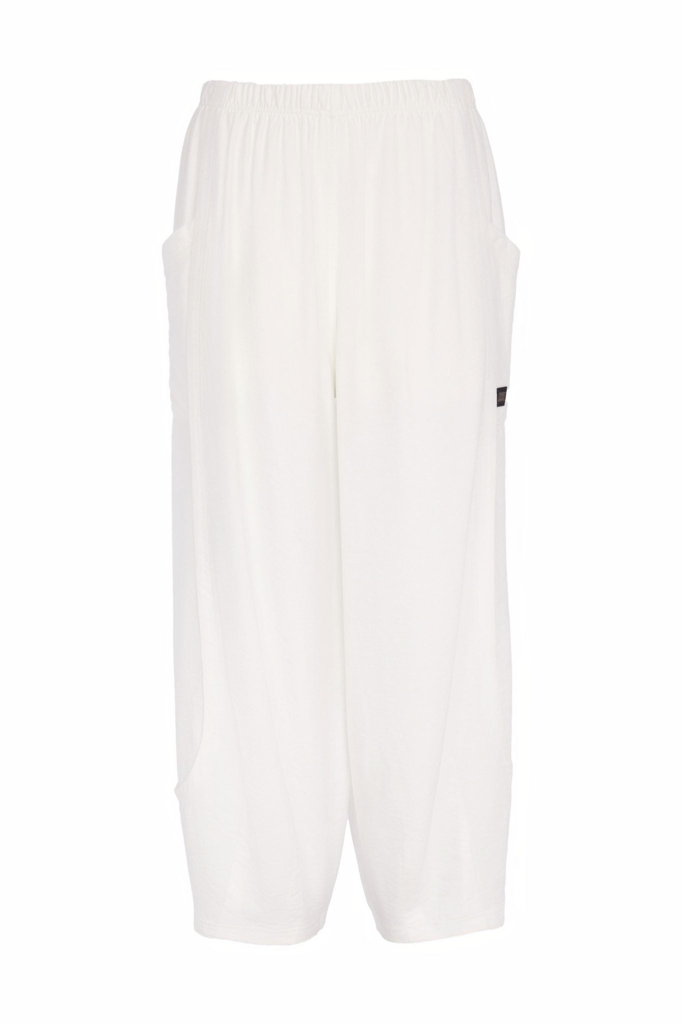 Naya Soft Pull Up Trouser With Lip Effect White