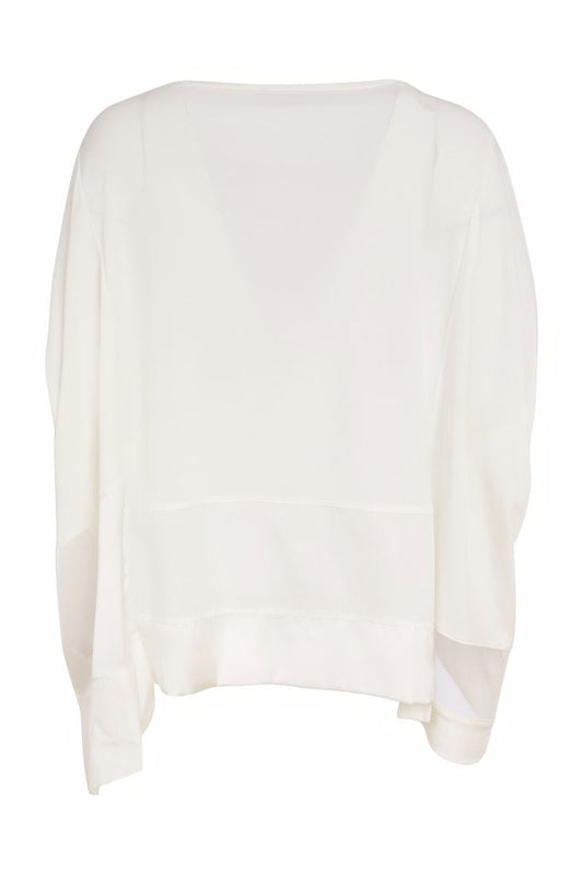 Naya Square Shape Top With Contrast Fabric Cream