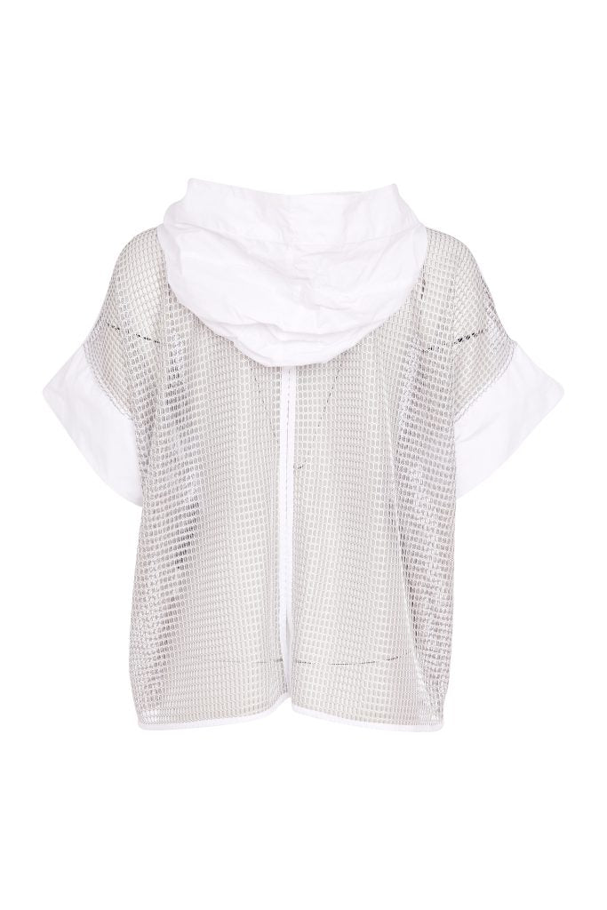 Naya Mesh Top With Contrast Pocket And Cuff