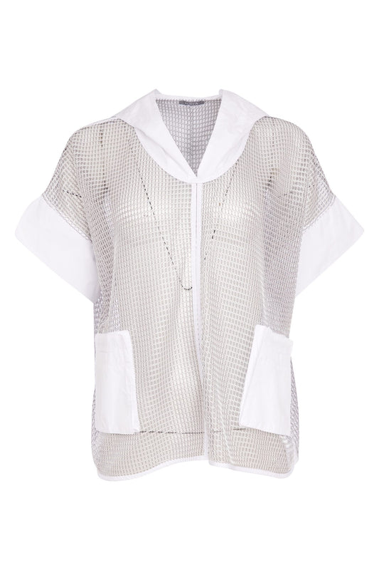 Naya Mesh Top With Contrast Pocket And Cuff