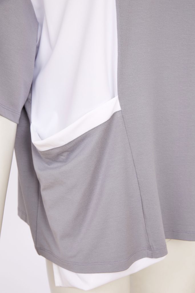 Naya Panel Round Neck Top Dove