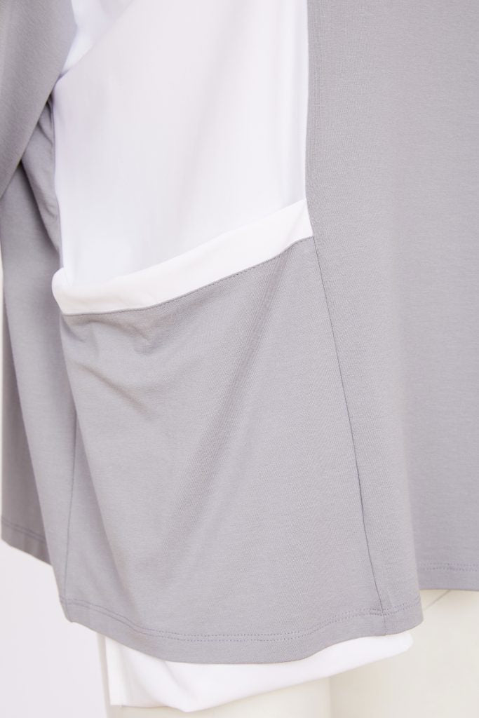 Naya Panel Round Neck Top Dove