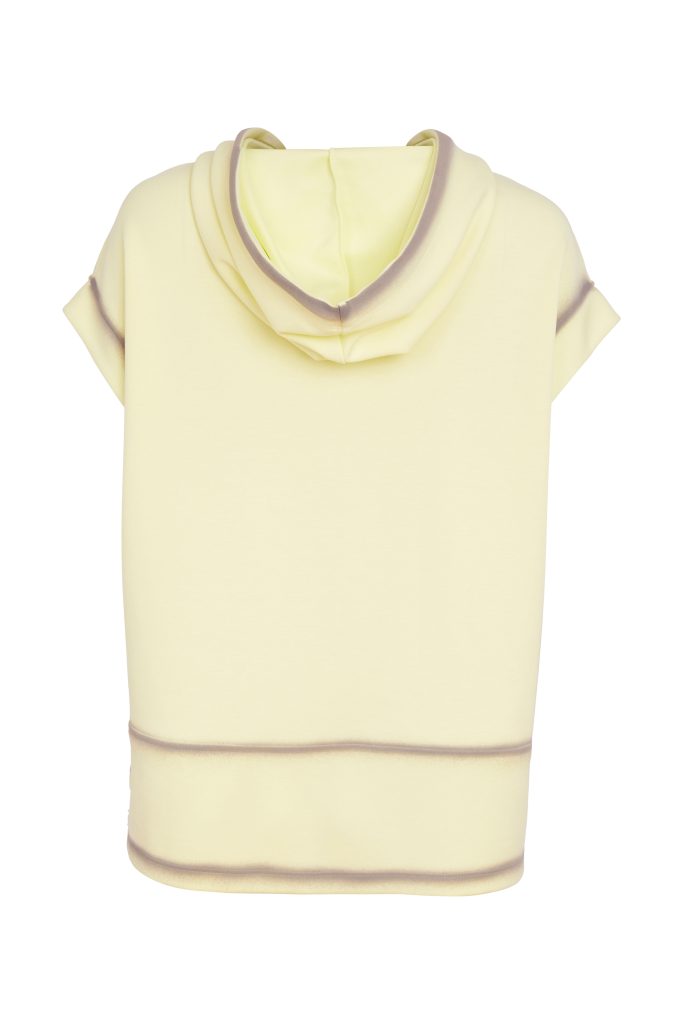 Naya Short Sleeve Spray Painted Hooded Top Lemon