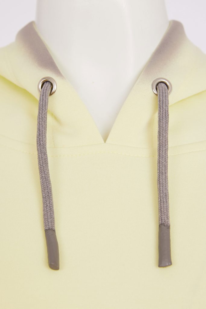 Naya Short Sleeve Spray Painted Hooded Top Lemon