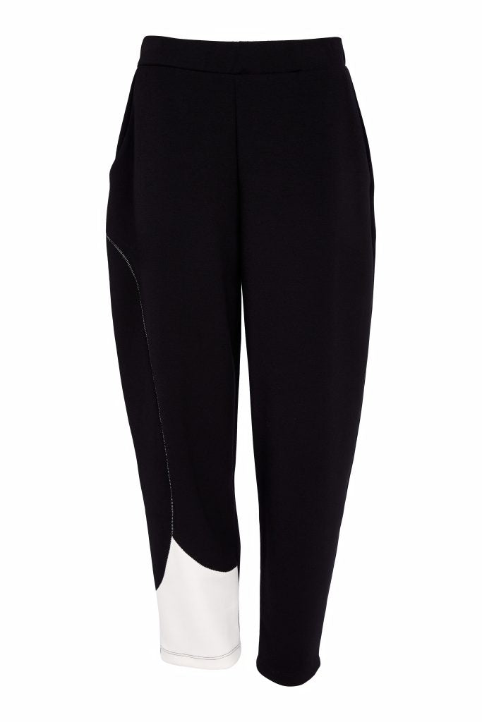 Naya Pull Up Trouser With Contrast Curved Panel