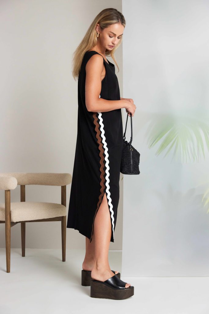Naya Round Neck Dress With Side Slit