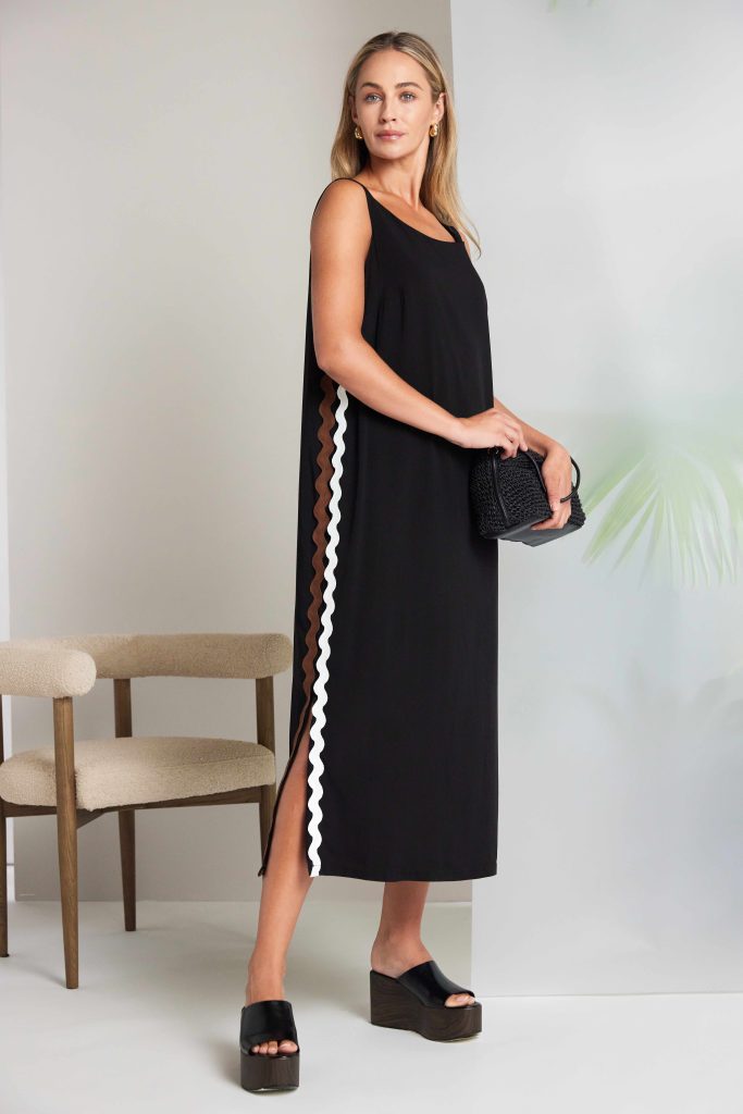 Naya Round Neck Dress With Side Slit