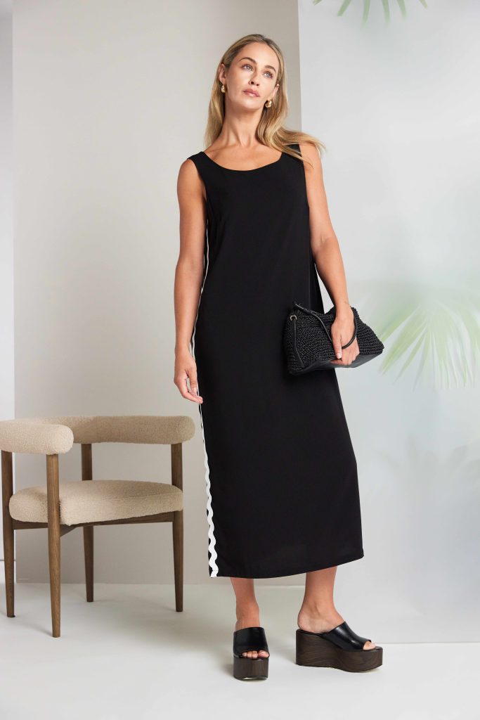 Naya Round Neck Dress With Side Slit