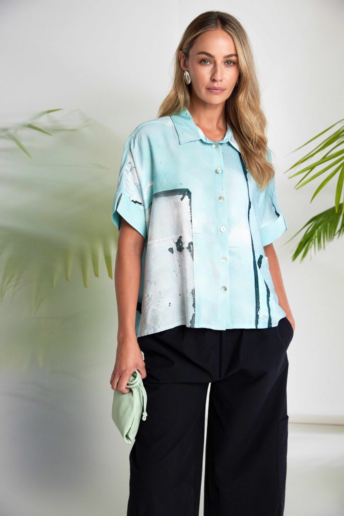 Naya Square Shape Faded Print Shirt