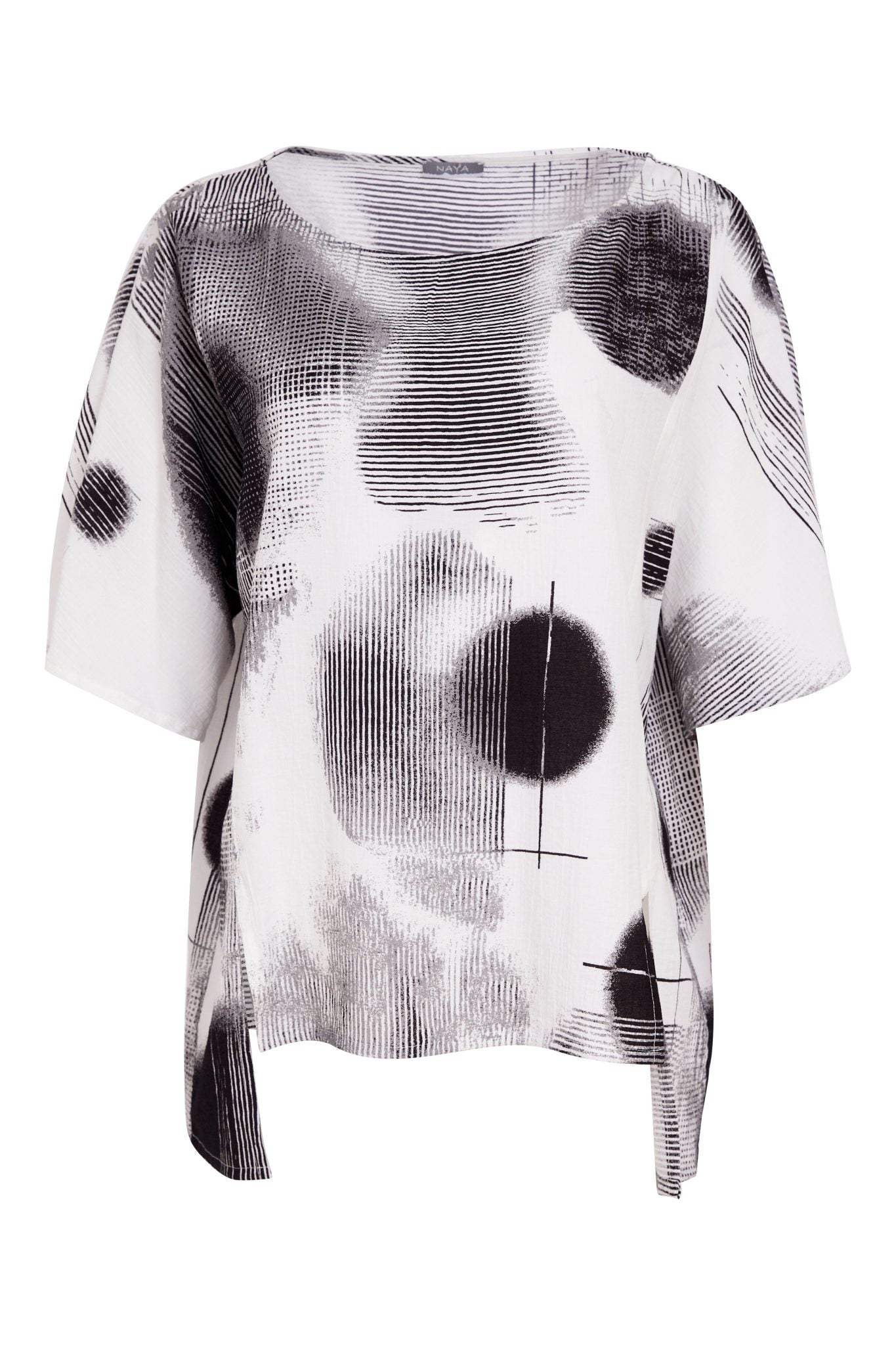 Naya Blurred Faded Spot Print Square Shape Tunic Top