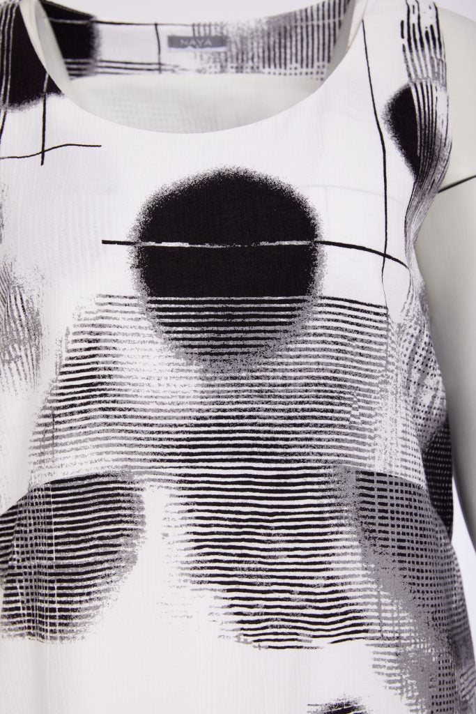 Naya Blurred Faded Spot Print Sleeveless Dress