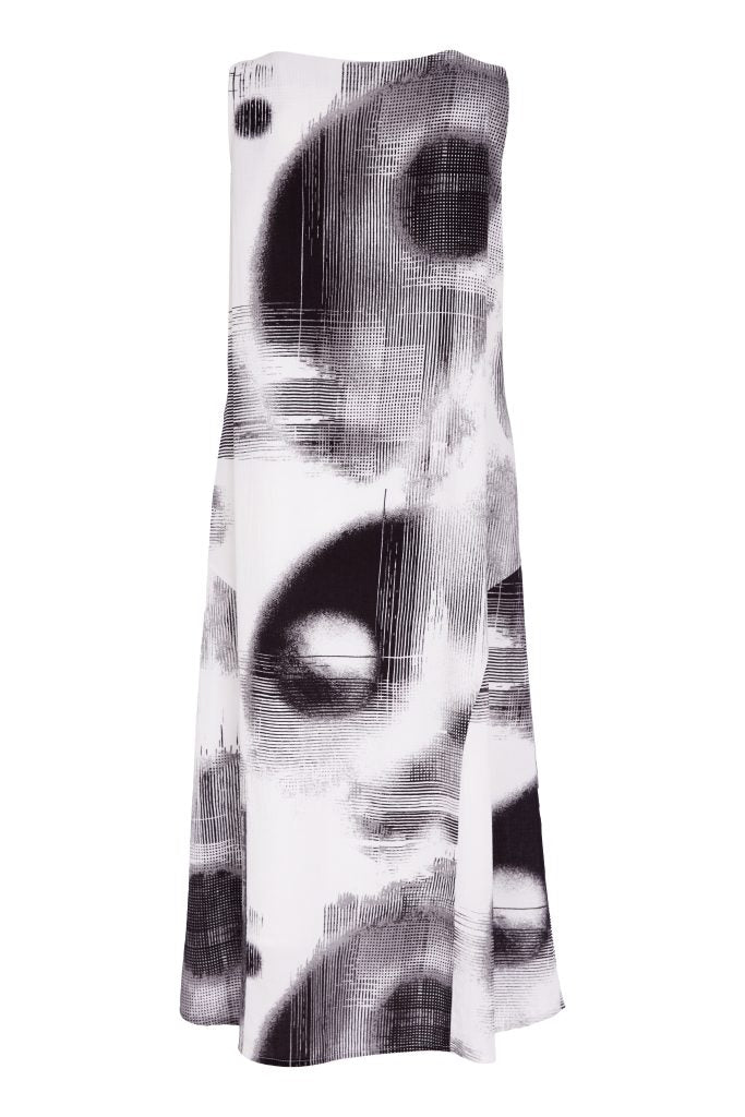 Naya Blurred Faded Spot Print Sleeveless Dress