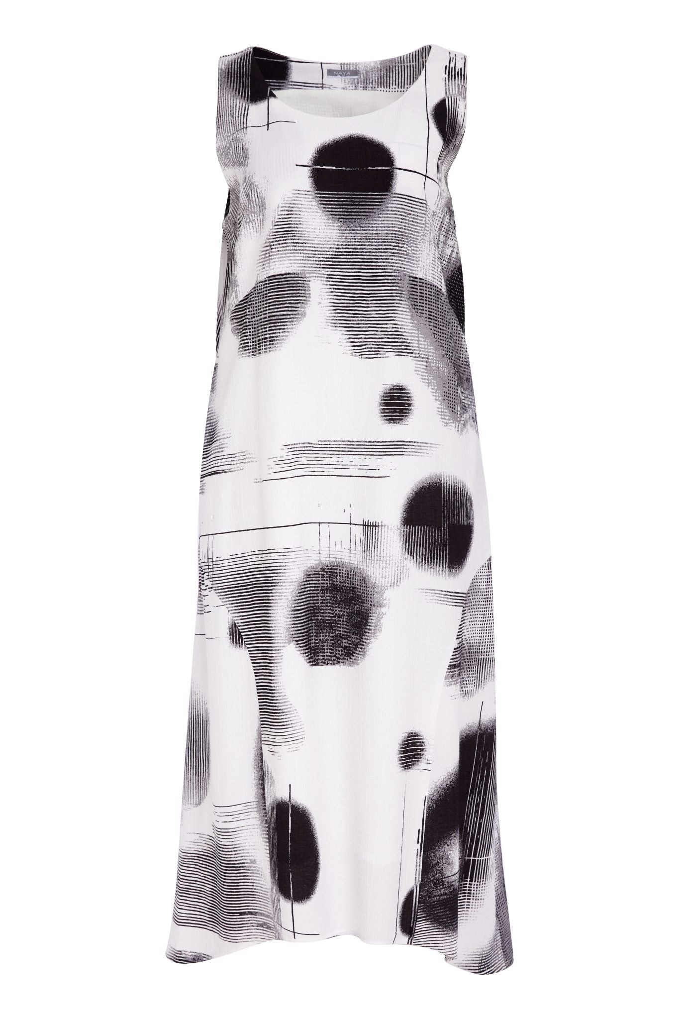 Naya Blurred Faded Spot Print Sleeveless Dress