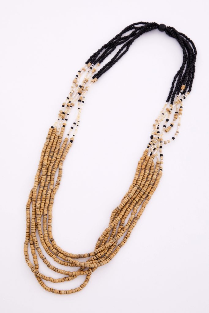 Naya Two Tone Multi String Bead Necklace Sand