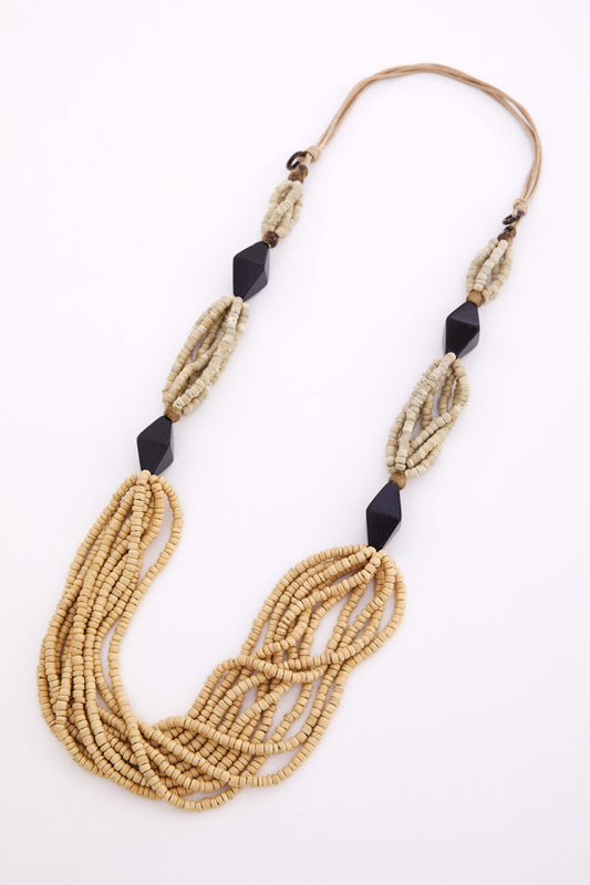Naya Two Tone Multi String Beaded Necklace