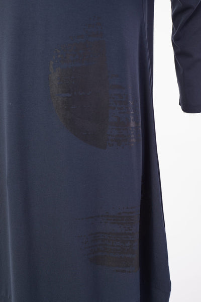 Naya Side Placement Print Dress -Grey