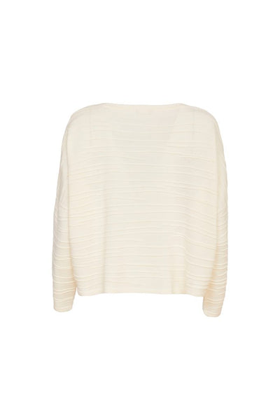 Naya Ribbed Knit Top- Cream