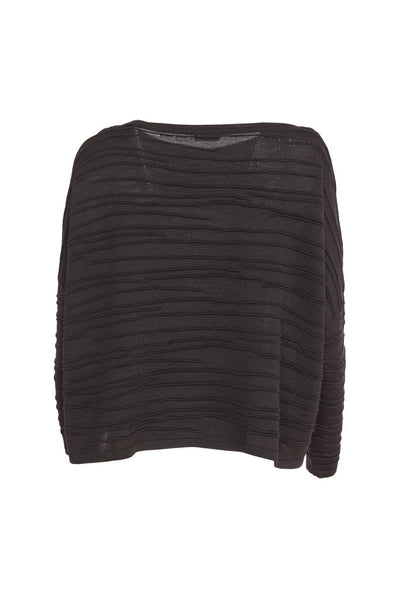 Naya Ribbed Knit Top- Black