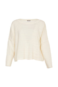 Naya Ribbed Knit Top- Cream