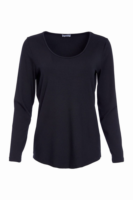 Naya Basic Jersey Long Sleeve Top Black