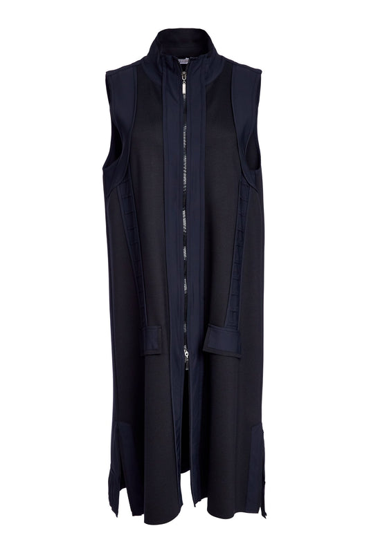 Naya Long Line Waistcoat With Contrast Panels and Side Slit