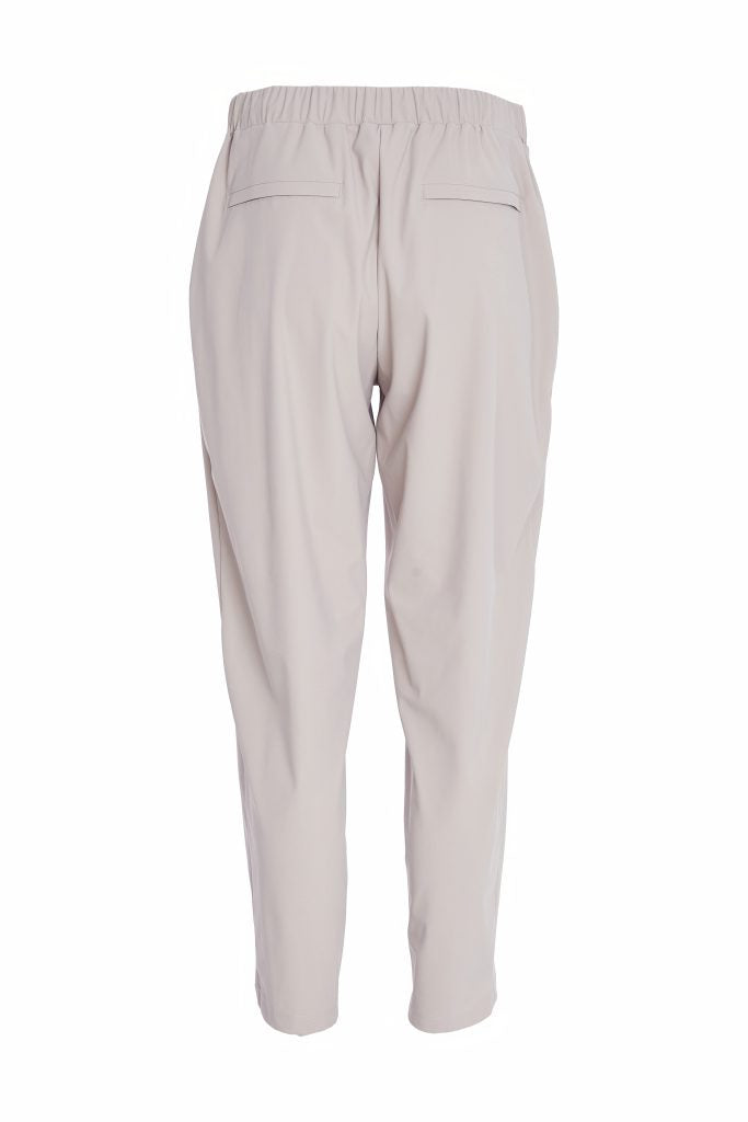 Slim Leg Drawstring Waist Trouser With Jeet Pocket Taupe