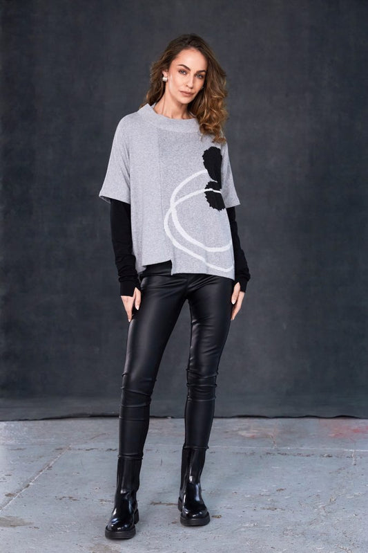 Naya High Neck Placement Print Square Top