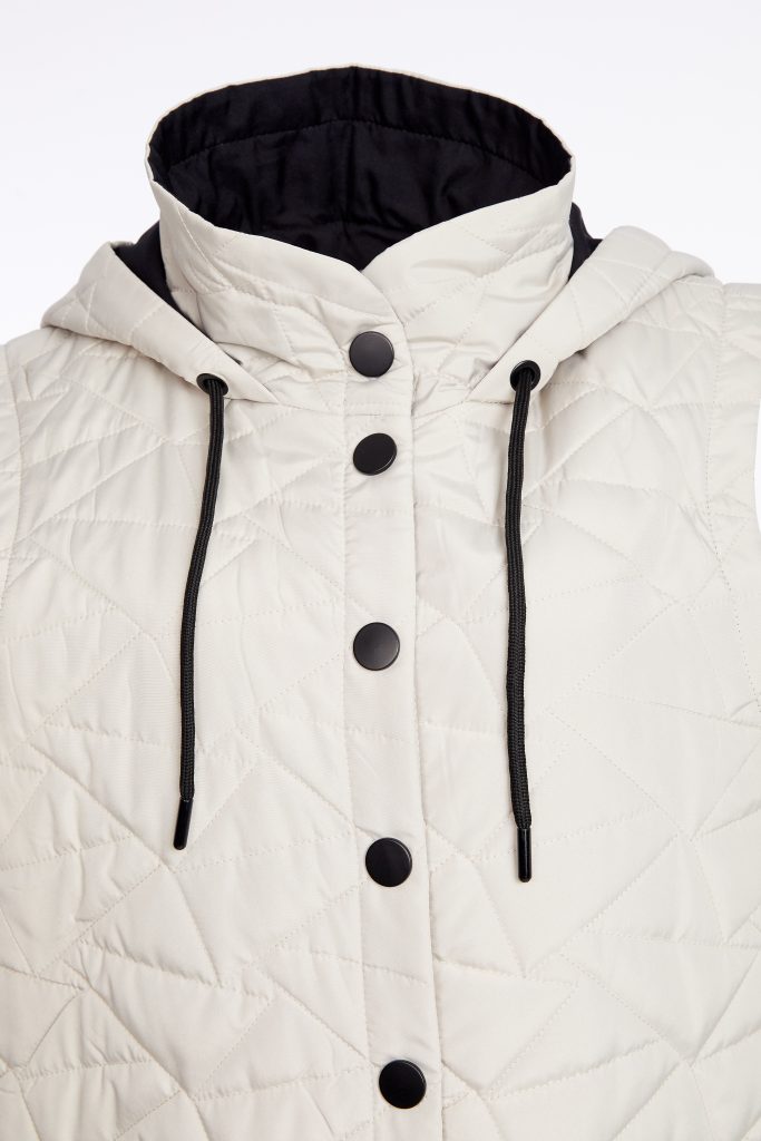 Naya padded Longline Gilet With Contrast Zips