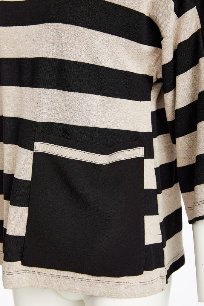 Naya High Neck Stripped Top