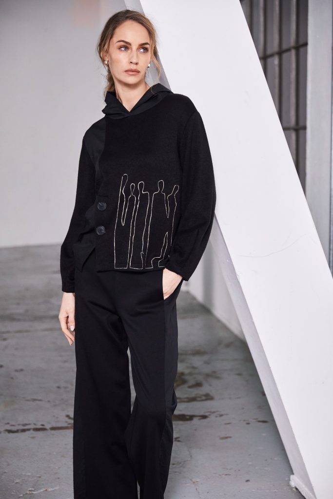 Naya Placement Print Hood Top