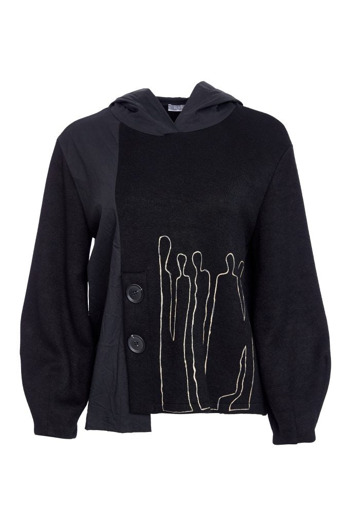 Naya Placement Print Hood Top