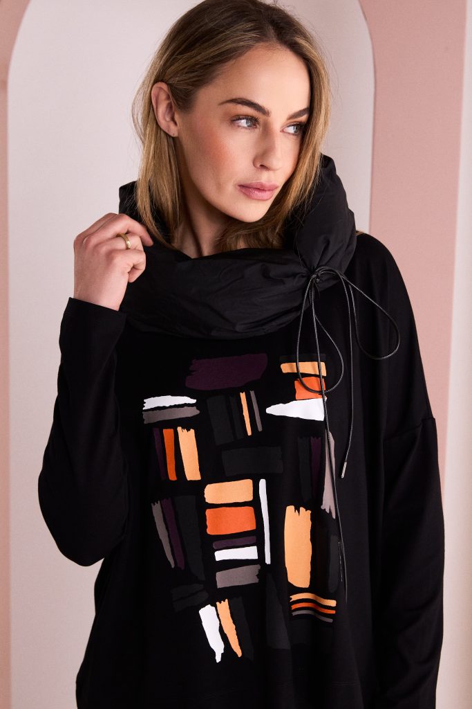 Naya Colour Block Placement Print Top Clove