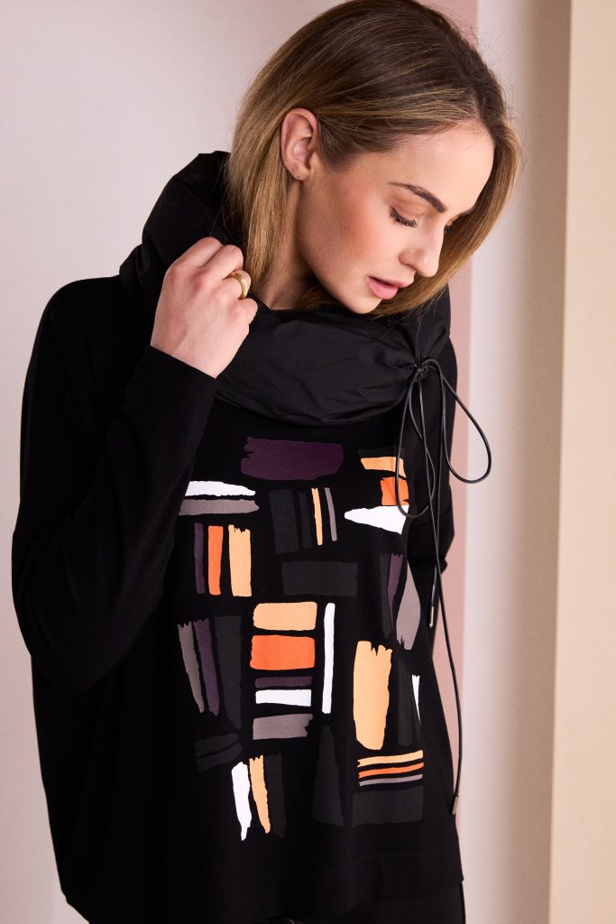 Naya Colour Block Placement Print Top Clove