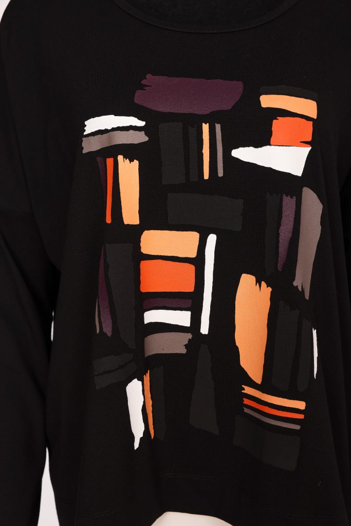 Naya Colour Block Placement Print Top Clove
