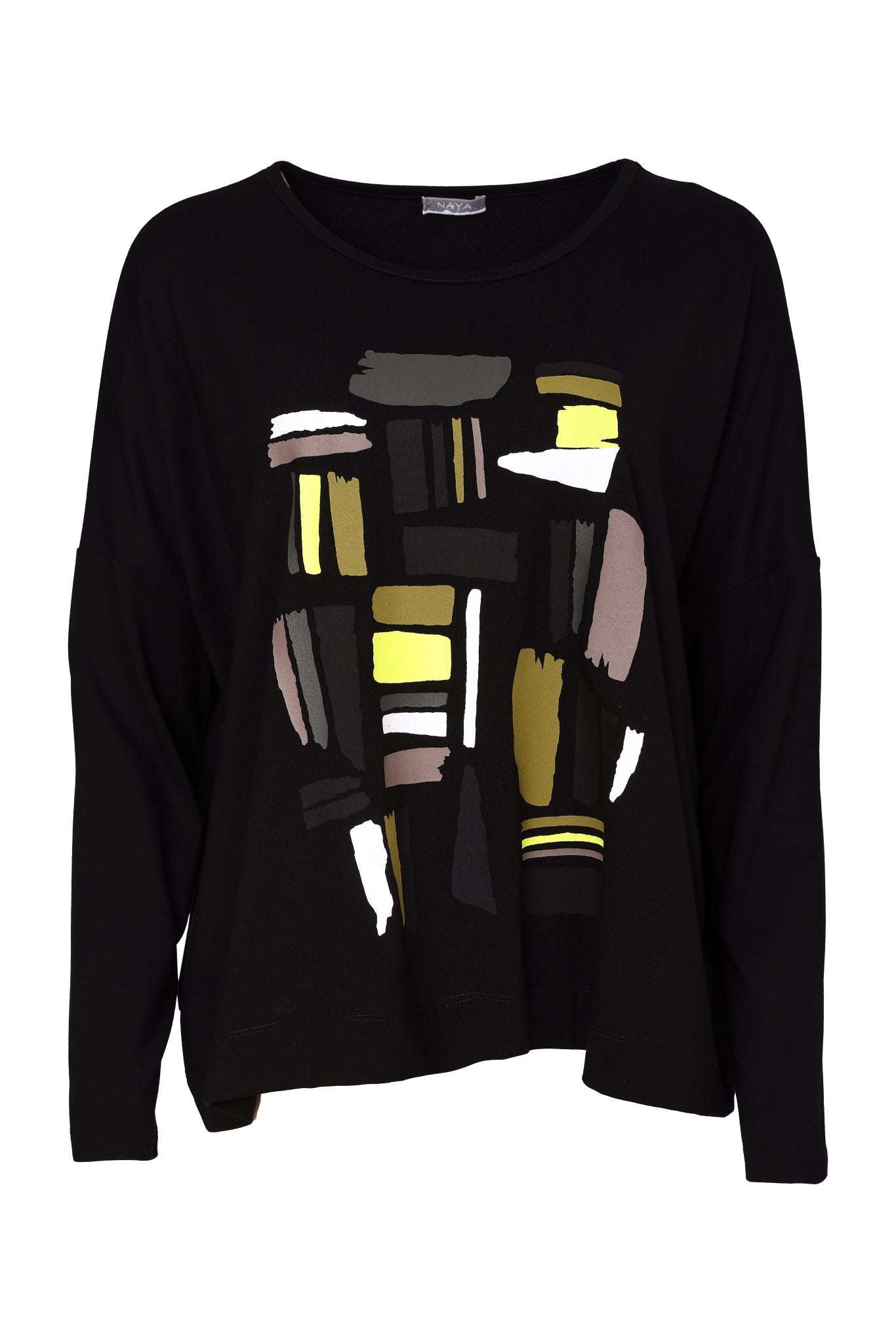 Naya Colour Block Placement Print Top Thyme