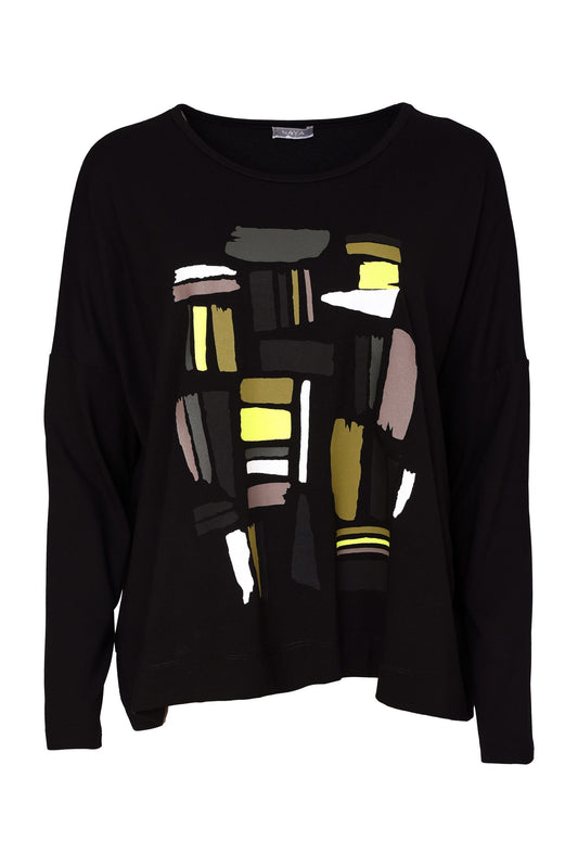 Naya Colour Block Placement Print Top Thyme