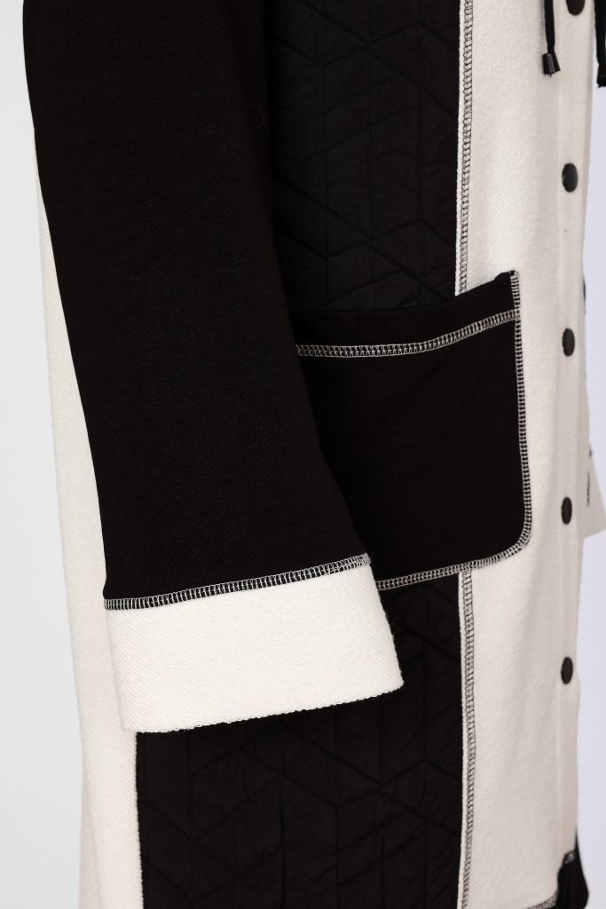 Naya Two Tone Hooded Coat